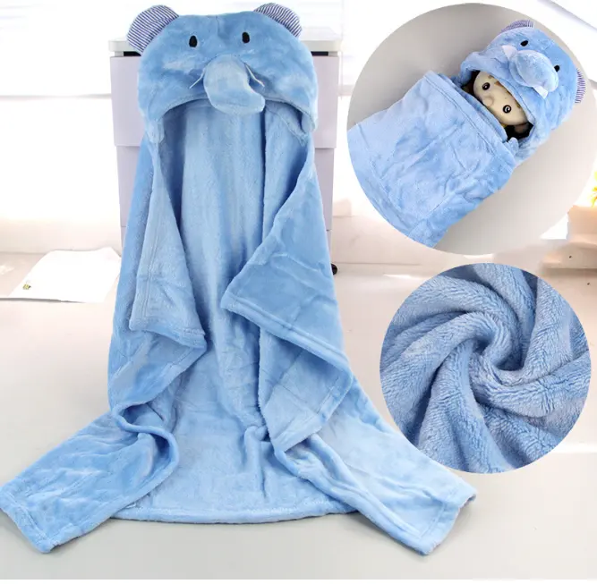 Baby Super Soft Cute 3D Character Hooded Baby AC Blanket