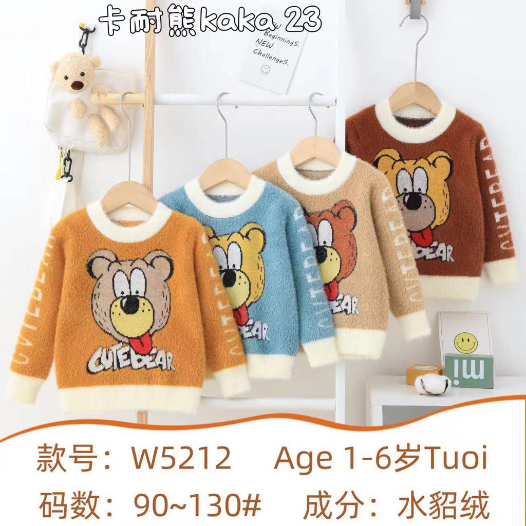 Imported 1 Pc Baby Kids Winter Cute Bear Lick Rabbit Wool Warm Sweaters Long Sleeve Pullover for 12 Months - 5 Years