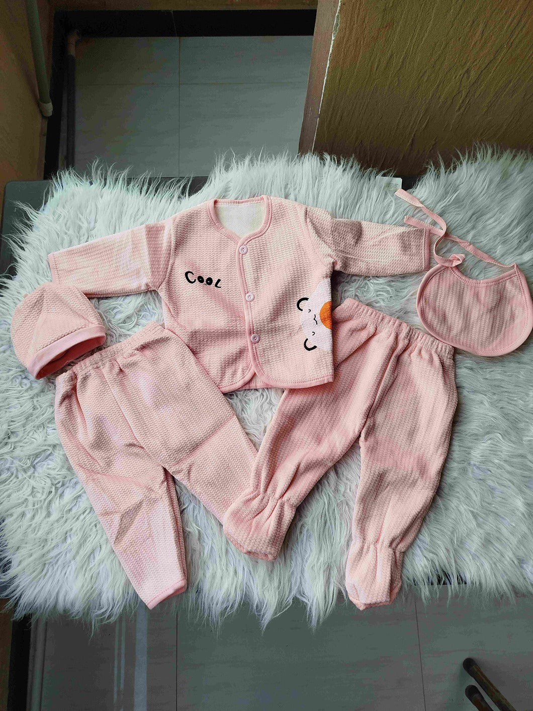 Newborn Baby 5 Pcs Winter Starter Set – Warm & Soft Outfit for 0–4 Months