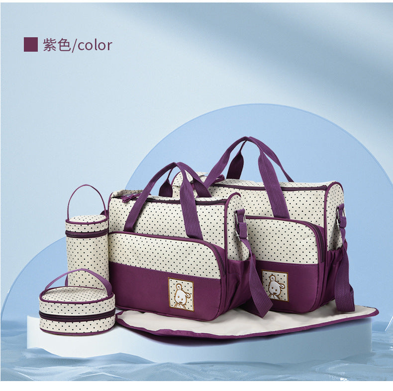5-in-1 Waterproof Maternity Diaper Bag for Moms | Multi-Functional Baby Travel Bag