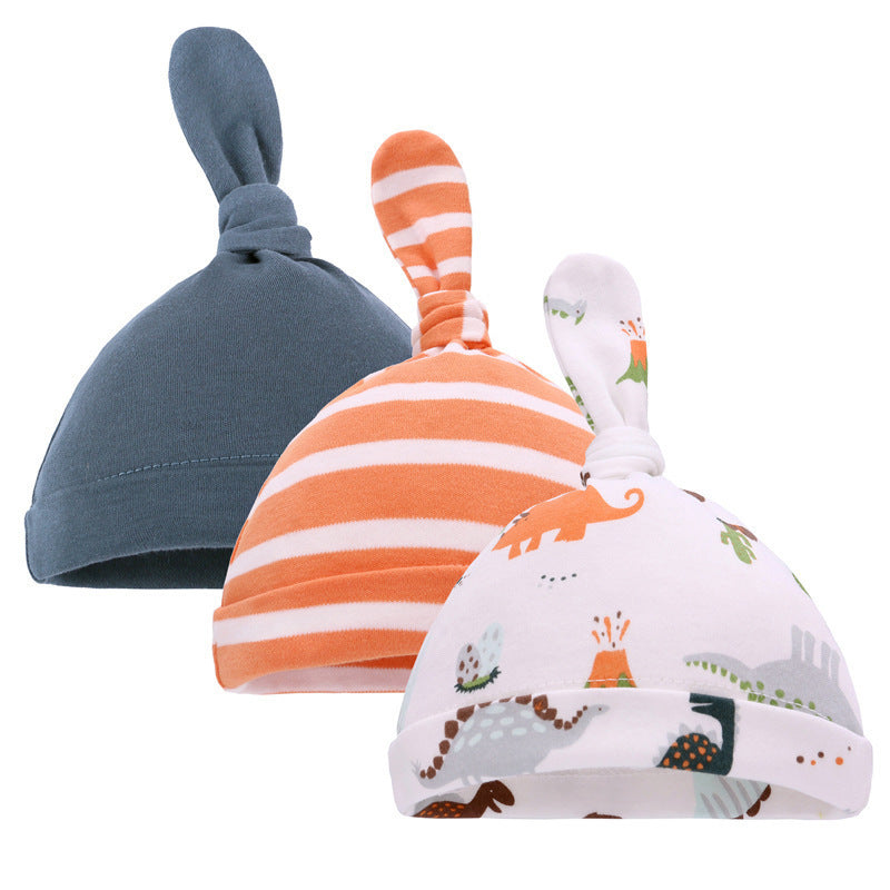 Imported Baby Pack of 3 Knot Cute Caps Hat for 0-6 Months
