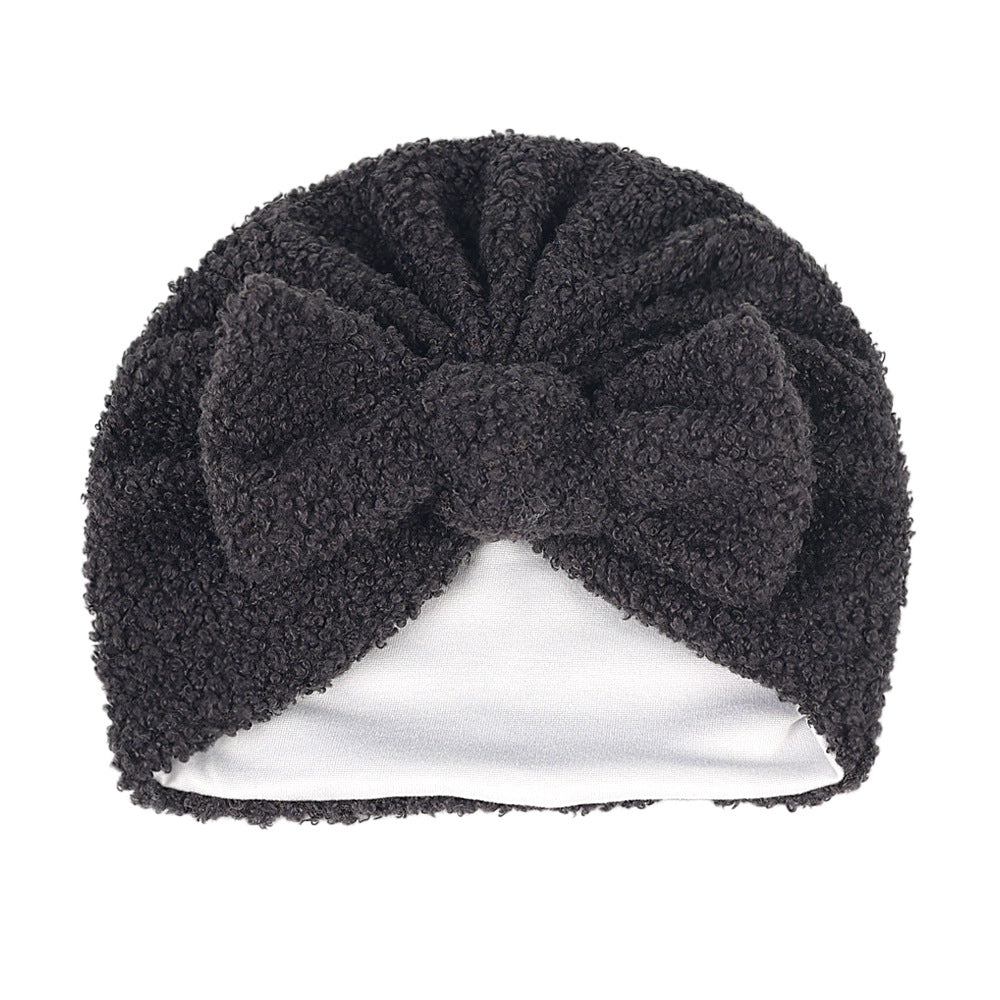 Imported 1 Pc Baby Kids Warm Winter Baby Turban Cap Knitted Hat 3D Bow Children Woolen Hat for 0-3 Years