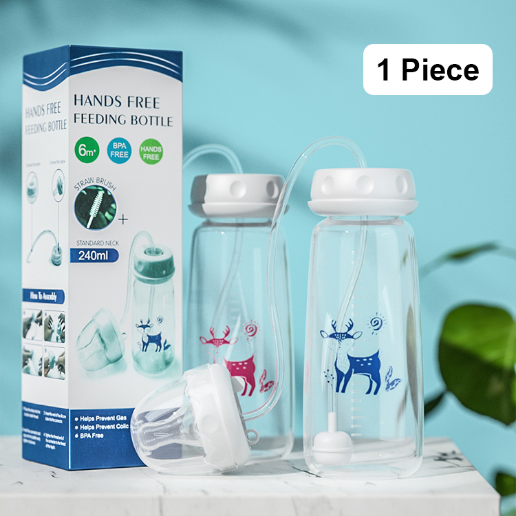 Imported Hands-Free Baby Feeding Bottle with Anti-Colic System | BPA Free 8oz / 240ml