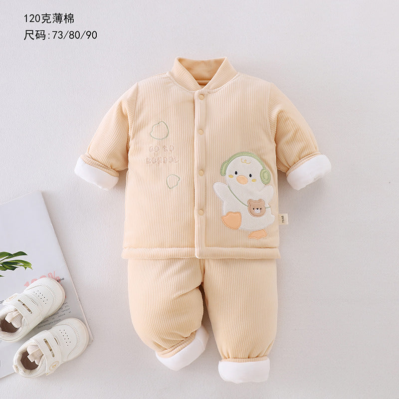 Imported Baby 3D Duck Cotton Padded Winter Dress | Warm Polyester Filled Outfit (6 Months – 2 Years)