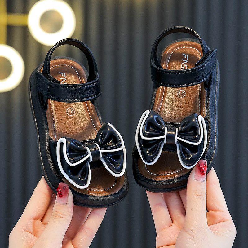 Imported Luxury Princess Bow Sandals for Girls – Soft Sole Non-Slip Summer Kids Shoes (1–5 Years)