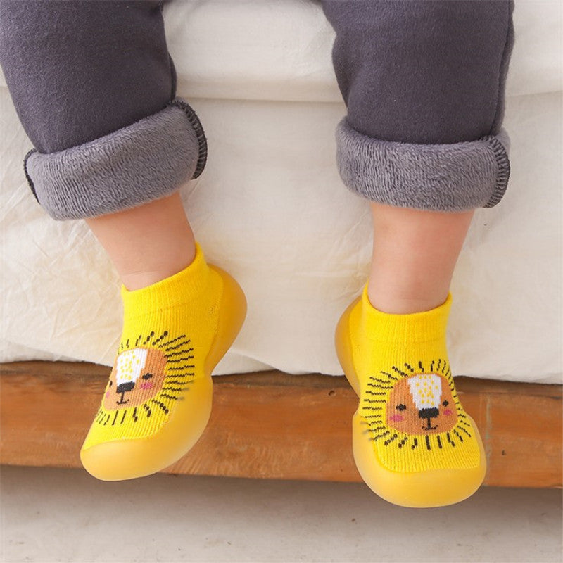 Imported 1 Pair Baby Kids Non Slip Rubber Sole Socks Floor Shoes for 0-3 Years