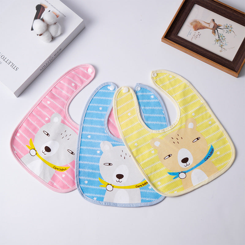 Imported Baby Bear Pack of 3 Waterproof Double Layer Bandana Bib