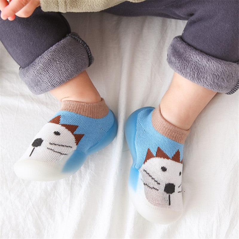 Imported 1 Pair Baby Kids Non Slip Rubber Sole Socks Floor Shoes for 0-3 Years