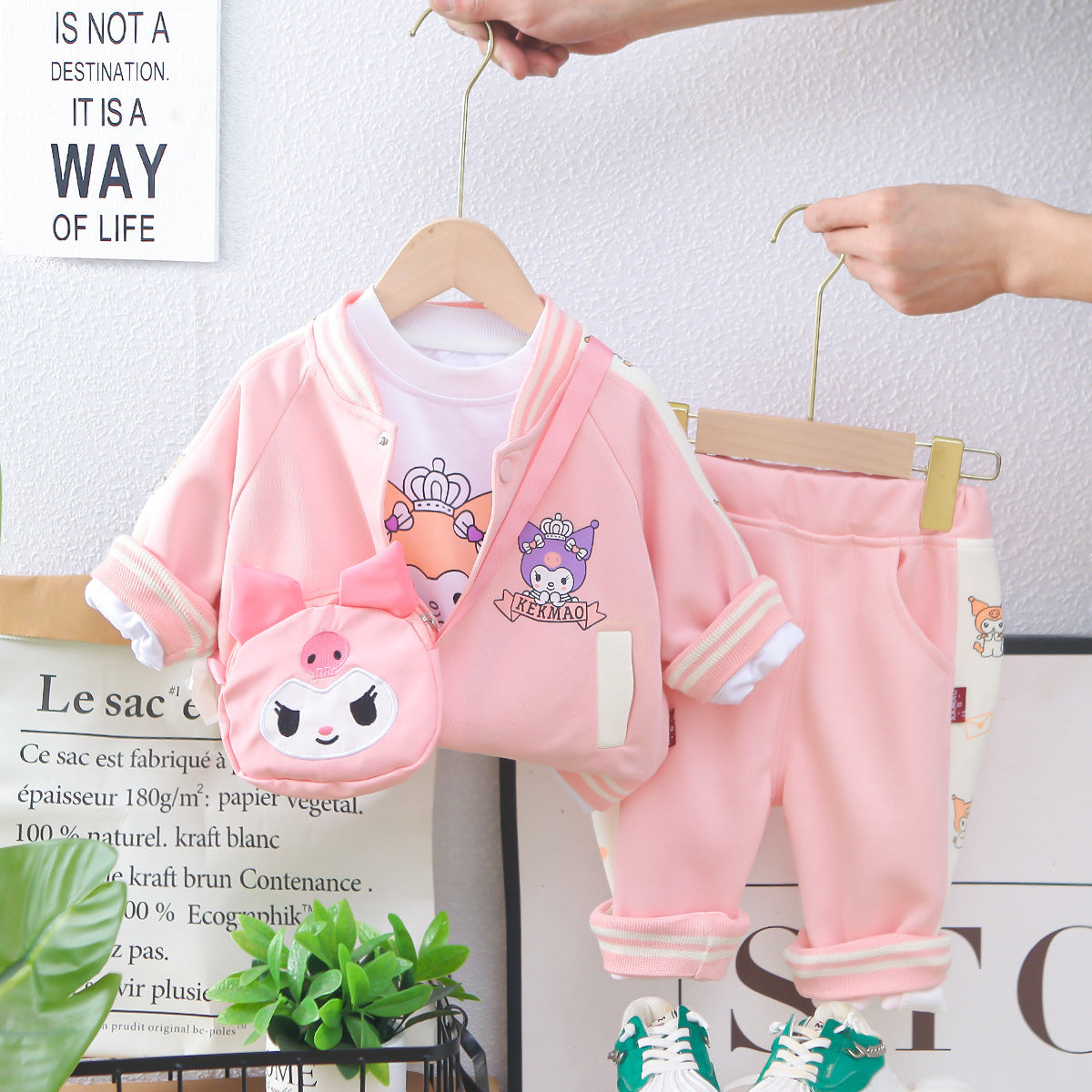 Imported Baby Girls Four-Piece Cute Crown Princess Dress with Shoulder Bag for 6 Months – 4 Years