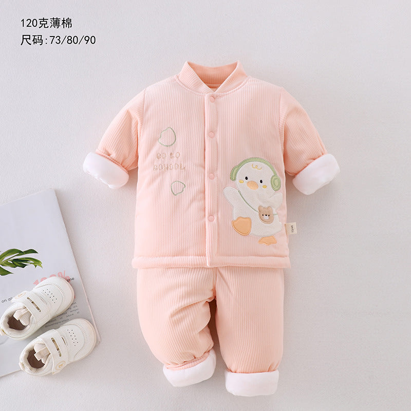 Imported Baby 3D Duck Cotton Padded Winter Dress | Warm Polyester Filled Outfit (6 Months – 2 Years)