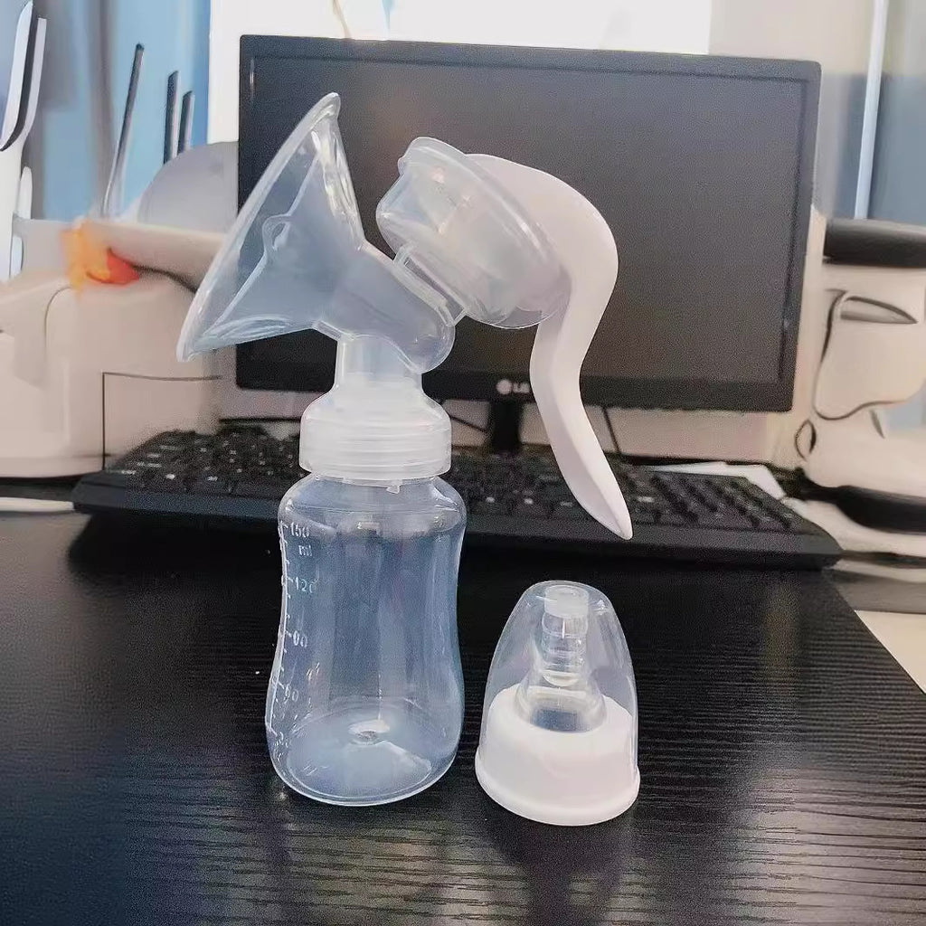 Imported Manual Silicone Breast Pump 150ml BPA Free Baby Feeding Bottle for Moms