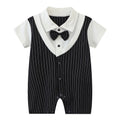Baby Summer Korean Style Gentleman Cotton Romper (0–18 Months)