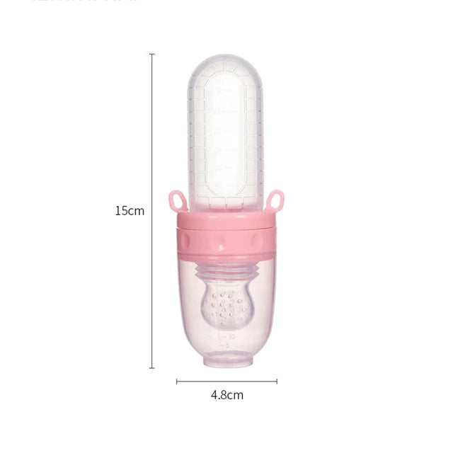 Imported 2 in 1 Silicone Baby Feeding Bottle Multi Functional Fruit Feeder and Spoon Feeder
