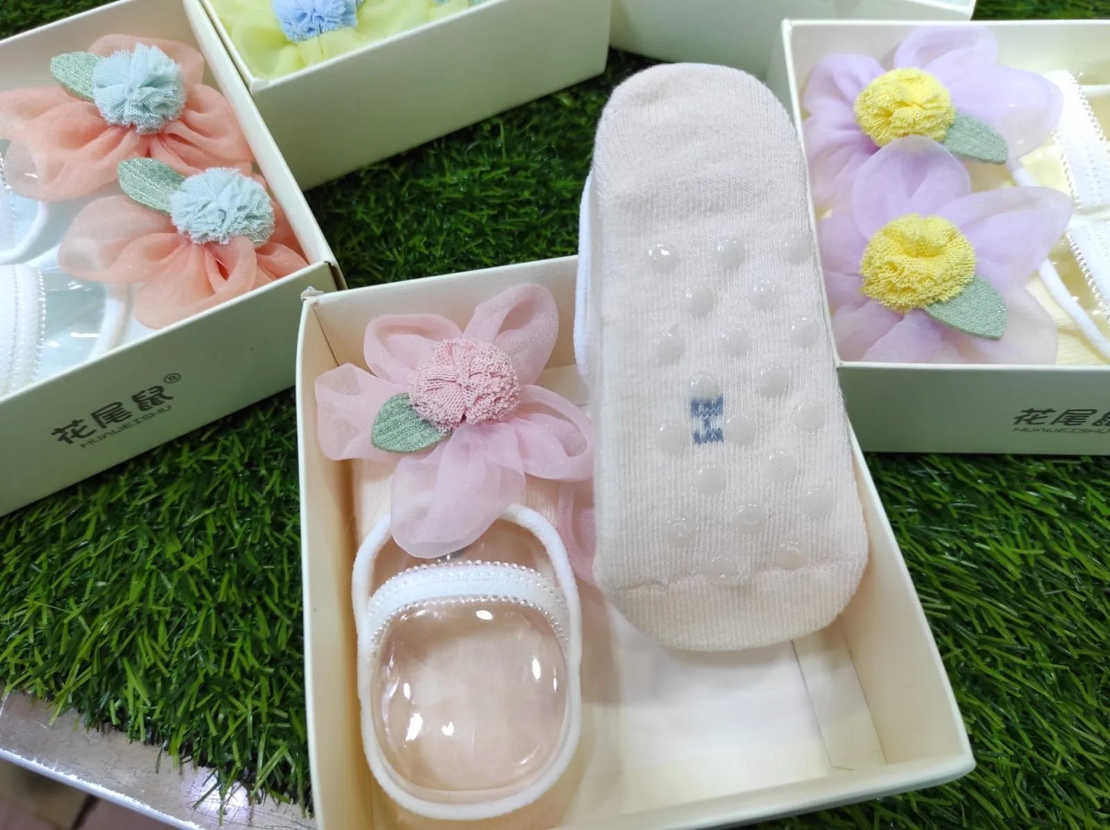 Imported Baby Girl Soft Flower Booties 0-12 Months