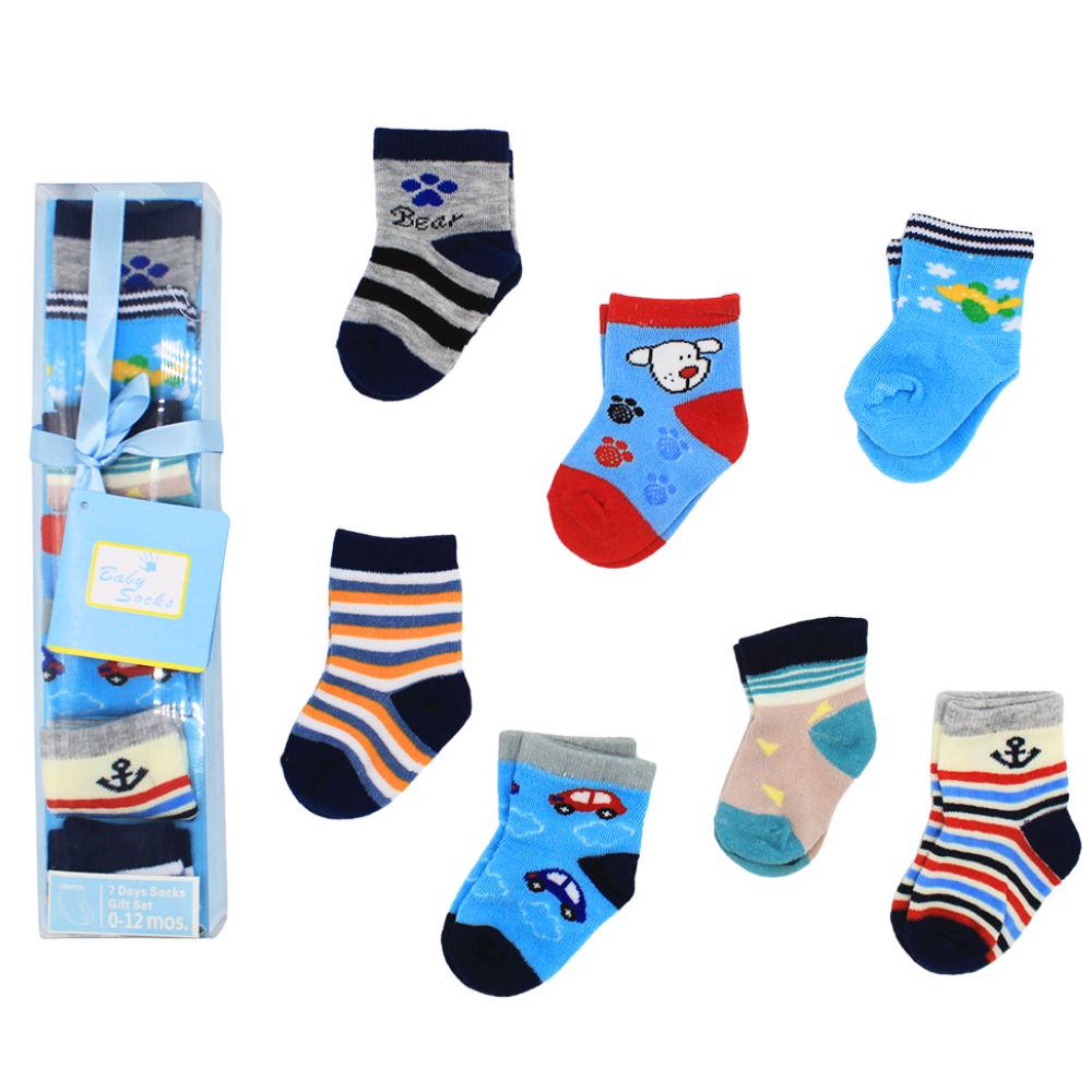 Imported Baby 7 Days Socks Gift Set for 0-12 Months