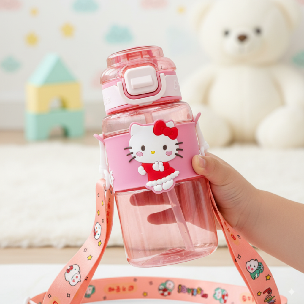 Imported 600ml Kids Sipper Water Bottle with Straw – BPA Free & Portable