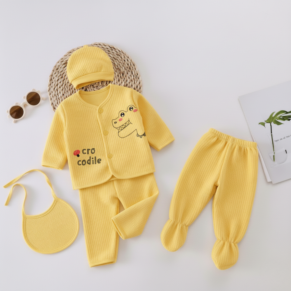 Newborn Baby 5 Pcs Winter Starter Set – Warm & Soft Outfit for 0–4 Months
