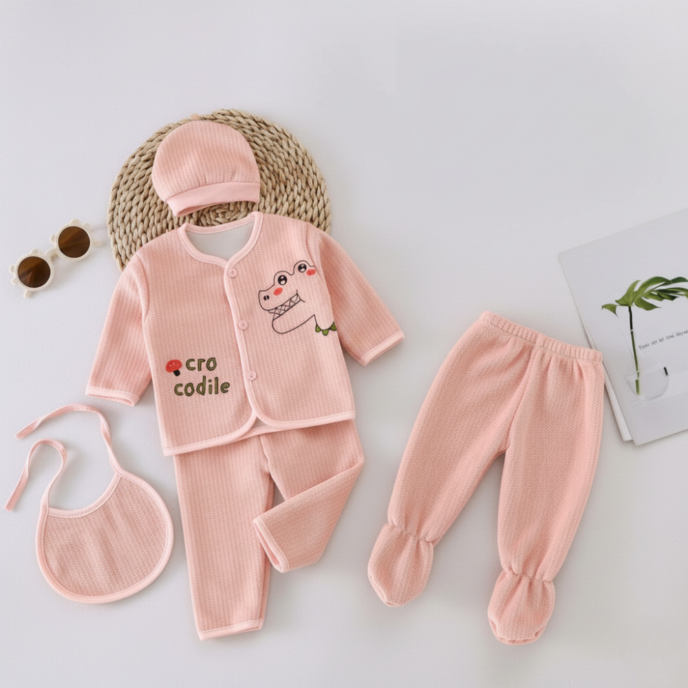 Newborn Baby 5 Pcs Winter Starter Set – Warm & Soft Outfit for 0–4 Months
