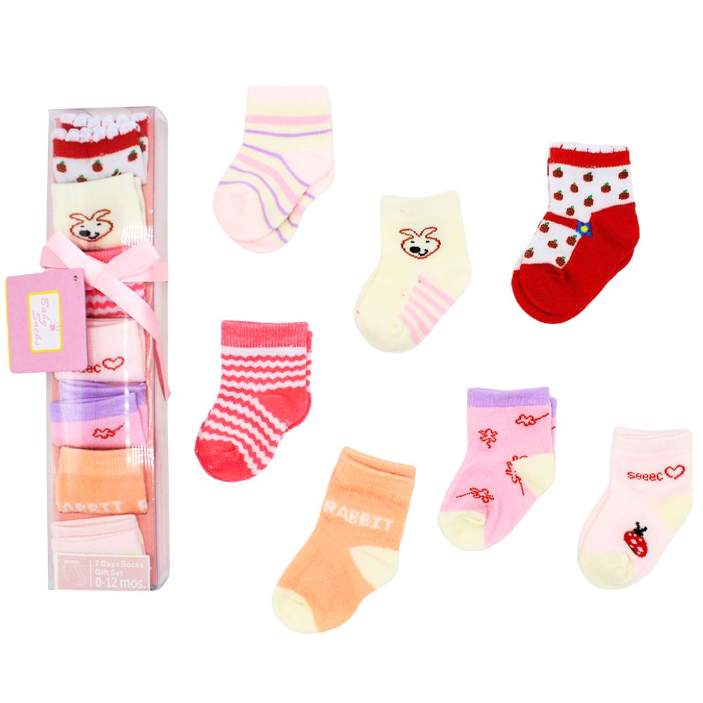 Imported Baby 7 Days Socks Gift Set for 0-12 Months