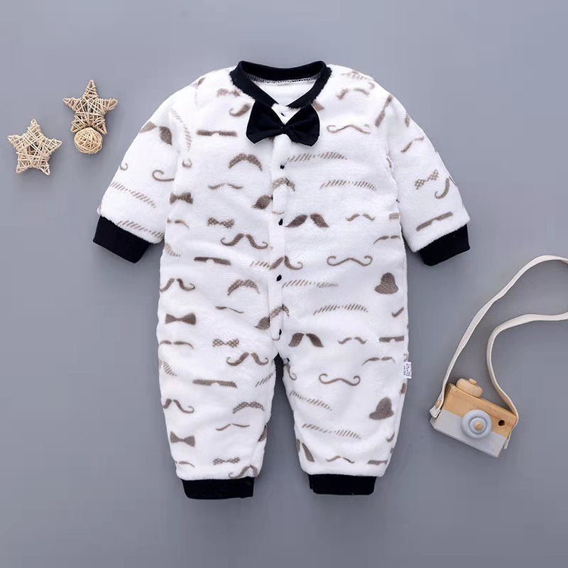 Imported Winter Baby Kids Gentleman Warm Romper for 0-18 months