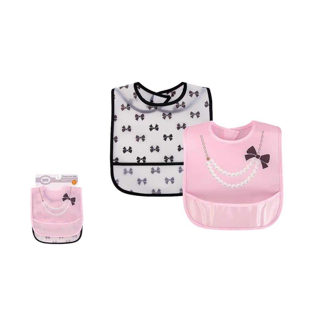 Imported Little Treasure PEVA Waterproof Baby Bibs 2 Pcs Pack