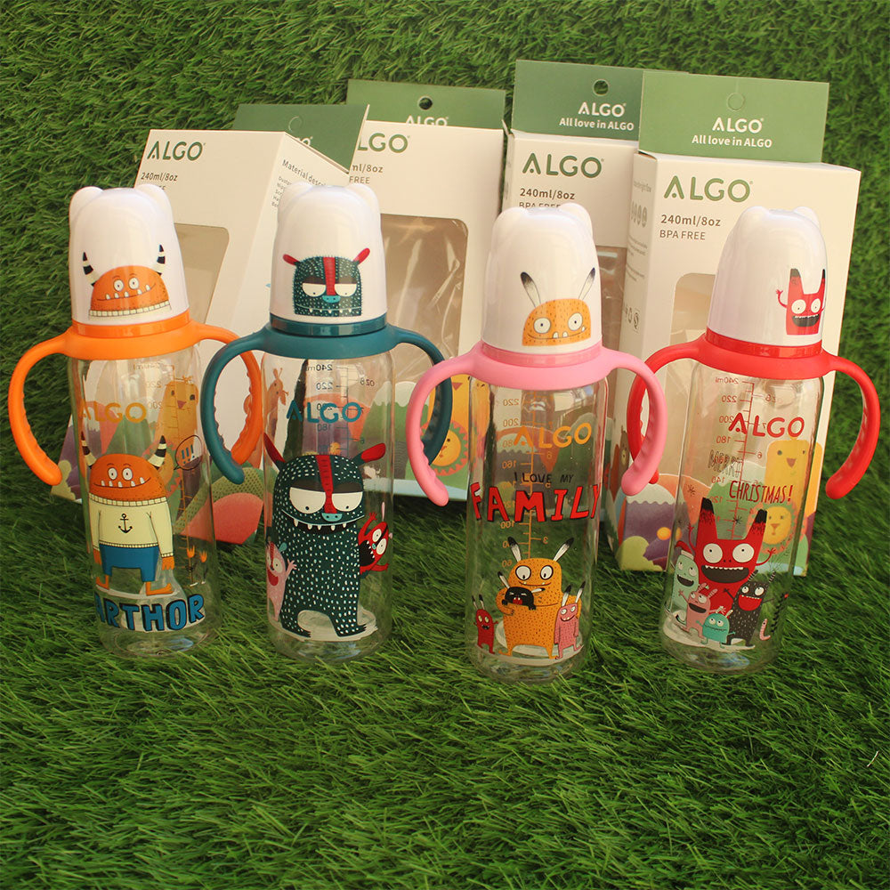 Algo Cartoon Plastic Baby Feeder with Handles 240ml - 8oz