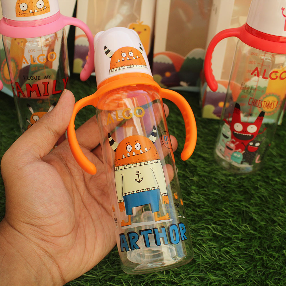 Imported Algo Cartoon Plastic Baby Feeder with Handles 240ml - 8oz