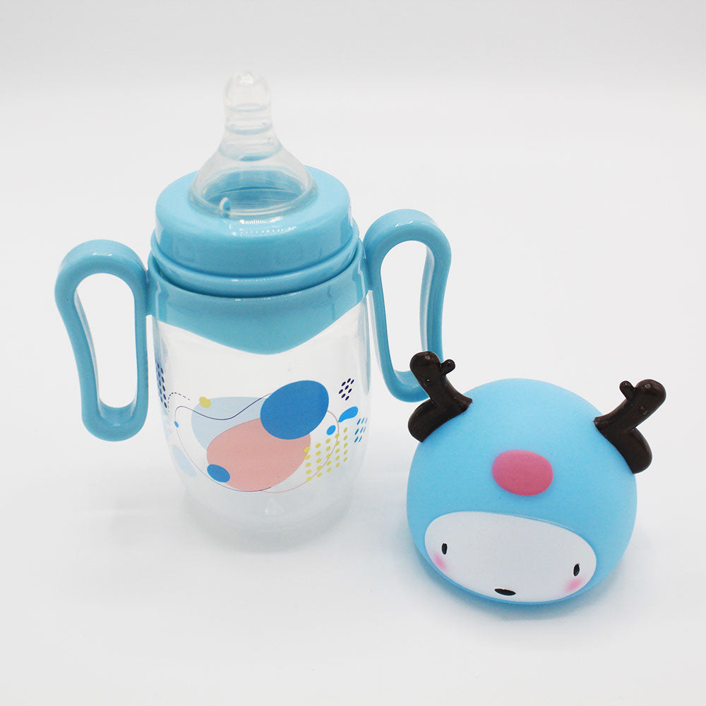 Imported Baby Feeder Wide Caliber Double Handles Cartoon Bottle 7oz and 10oz