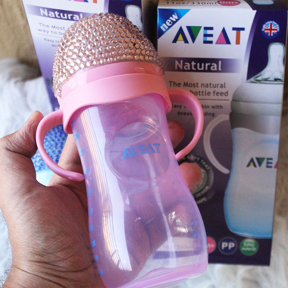 Imported Aveat Plastic Baby Feeder Crystal Cap with Handles 330ml - 11oz