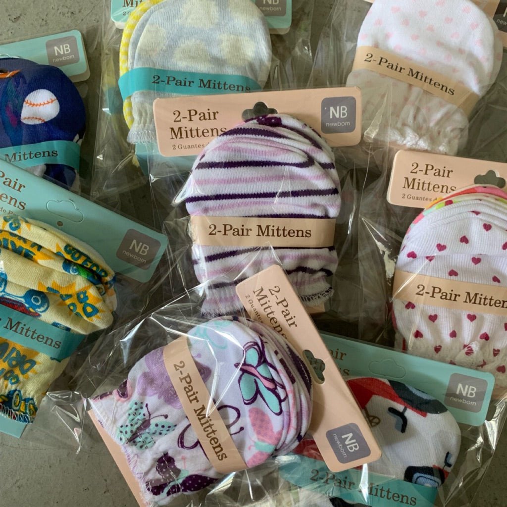 Pack of 2 Pairs Baby Super Soft Cotton Mittens