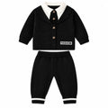 Imported Baby Boy Tuxedo Winter Dress in Black with Bowtie and Trousers for 6-24 Months
