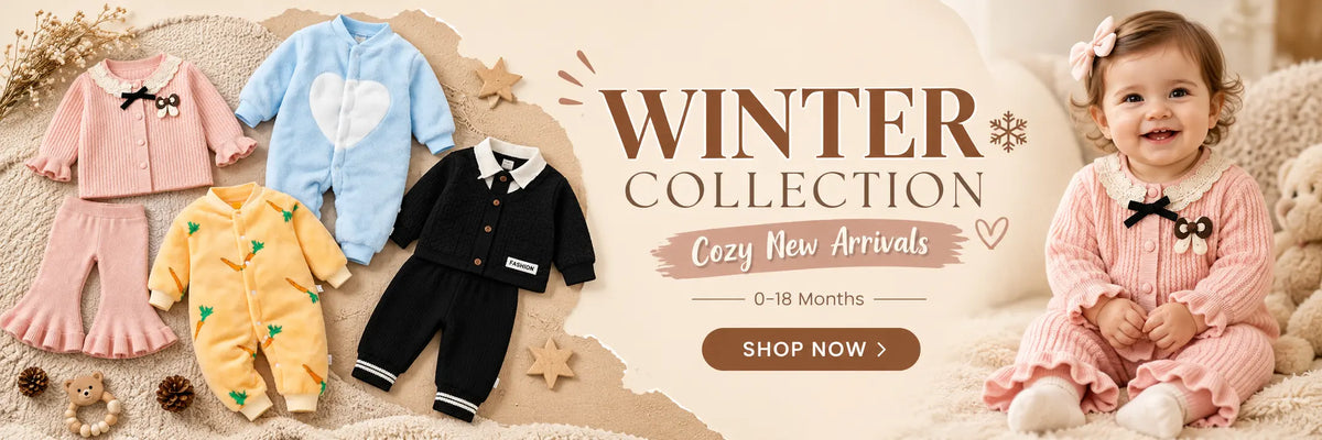 Baby and kids winter clothes in Pakistan – rompers, sweater suits and wool dresses