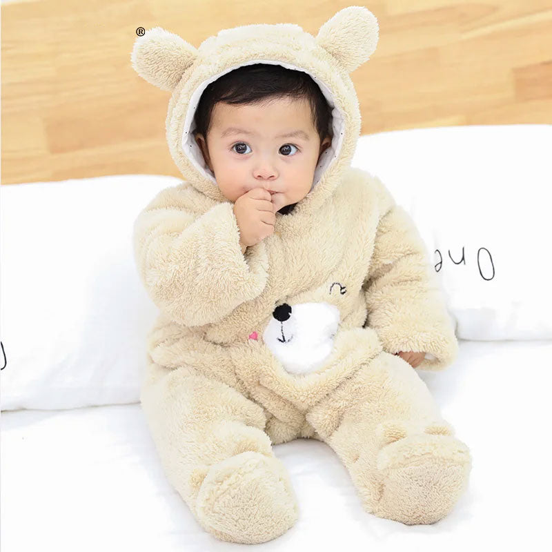 Imported 1 Pc Baby Winter 3D Cute Heart Bear Polyester Filled Warm Polyester Filled Foam Romper for 9 – 18 Months