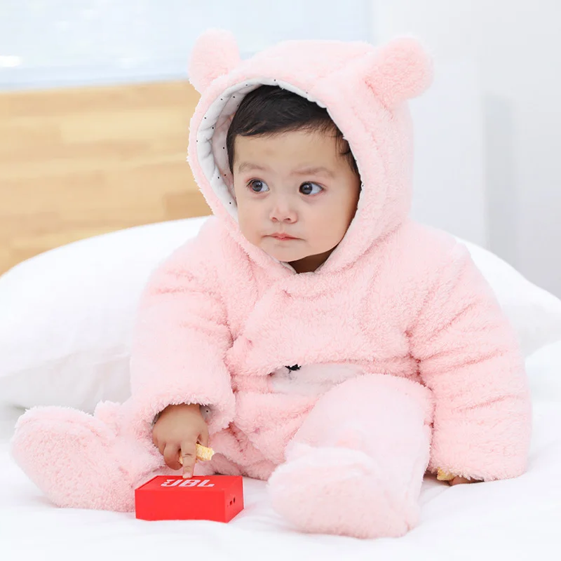 Imported 1 Pc Baby Winter 3D Cute Heart Bear Polyester Filled Warm Polyester Filled Foam Romper for 9 – 18 Months