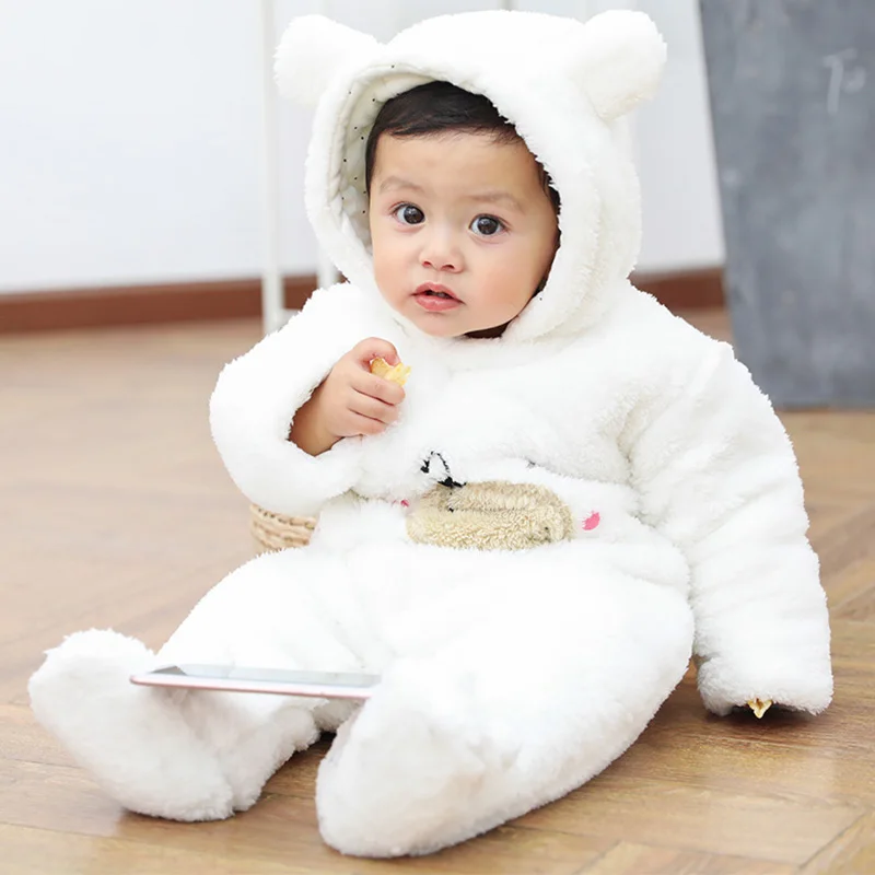 Imported 1 Pc Baby Winter 3D Cute Heart Bear Polyester Filled Warm Polyester Filled Foam Romper for 9 – 18 Months