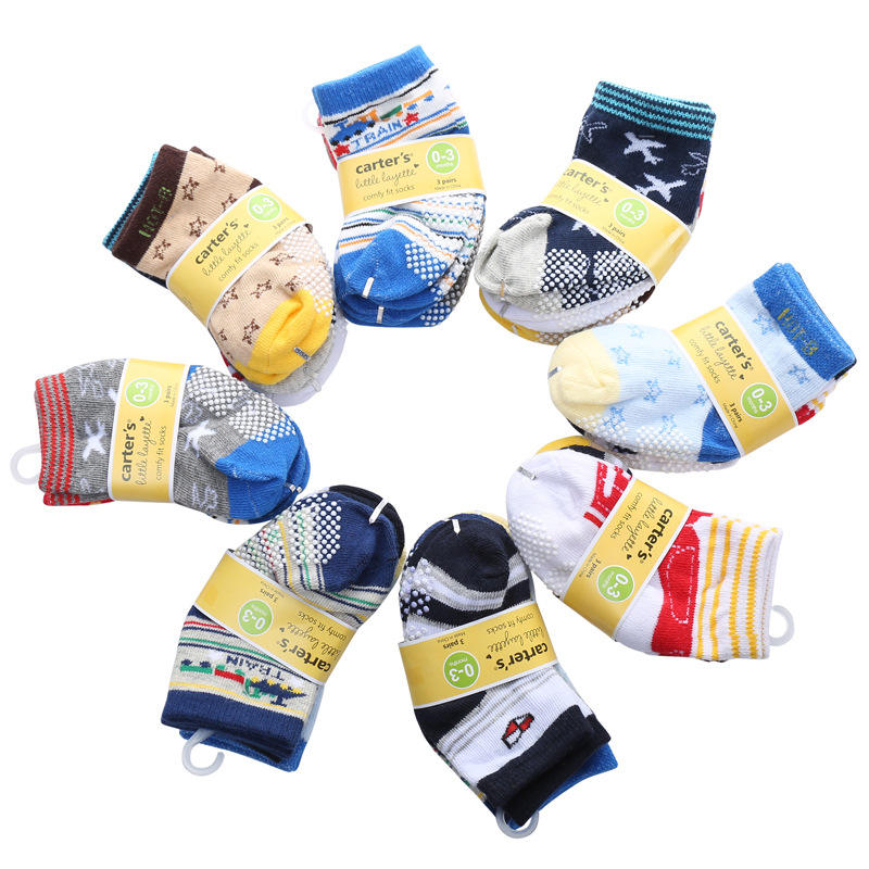 Imported Carters Newborn Baby 3 Pairs Socks for 0-6 Months