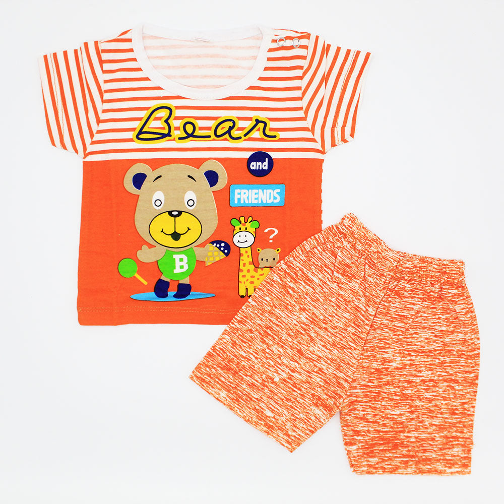 Baby Bear and Friends Half Sleeves Dress with Shorts for 3-9 Months