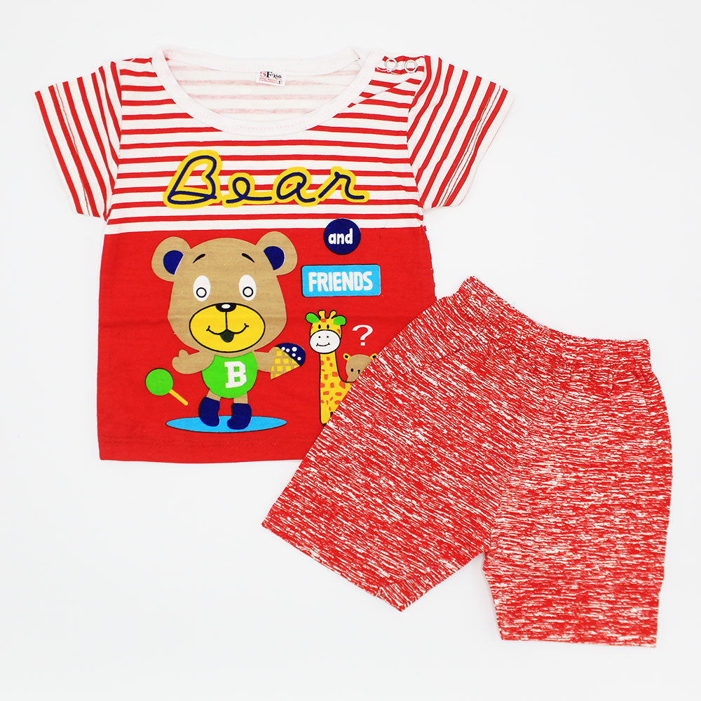 Baby Bear and Friends Half Sleeves Dress with Shorts for 3-9 Months