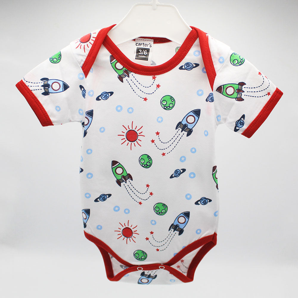 Imported Cute Prints Bodysuit Half Sleeves Onesie Romper for 0-6 Months