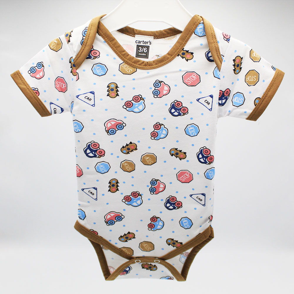 Imported Cute Prints Bodysuit Half Sleeves Onesie Romper for 0-6 Months