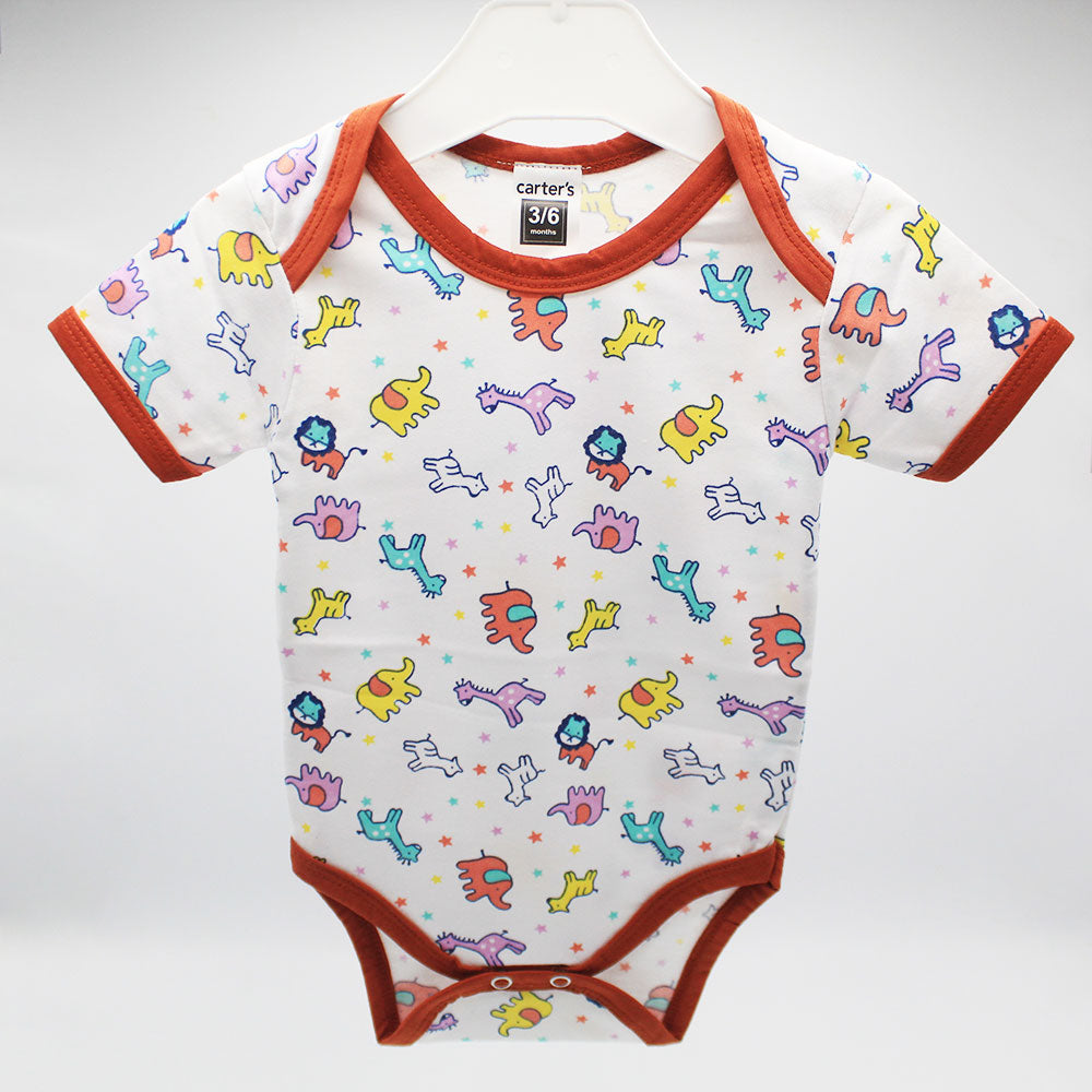 Imported Cute Prints Bodysuit Half Sleeves Onesie Romper for 0-6 Months