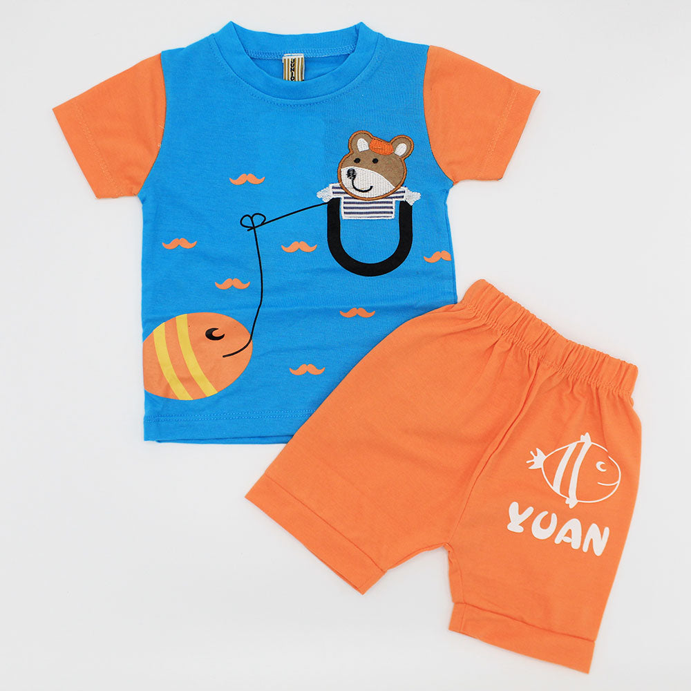 Baby Fishing Bear Dress for 3-9 Months