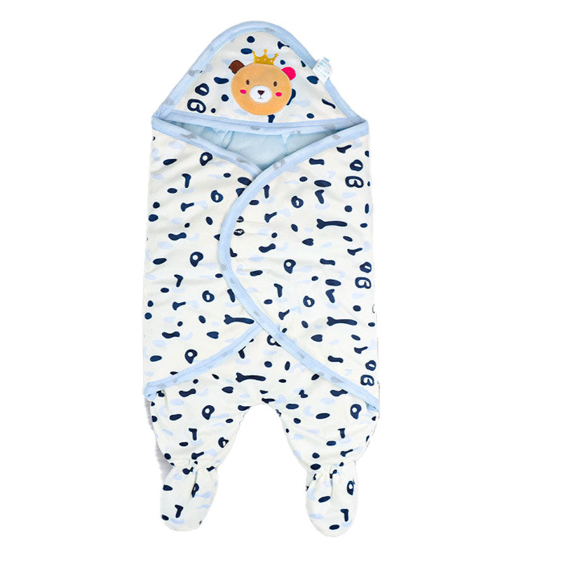 Imported Winter Cute Bear Baby Swaddle Blanket Sleeping Bag Swaddle Wrap with Legs Hood Receiving Blanket 0-6 Months