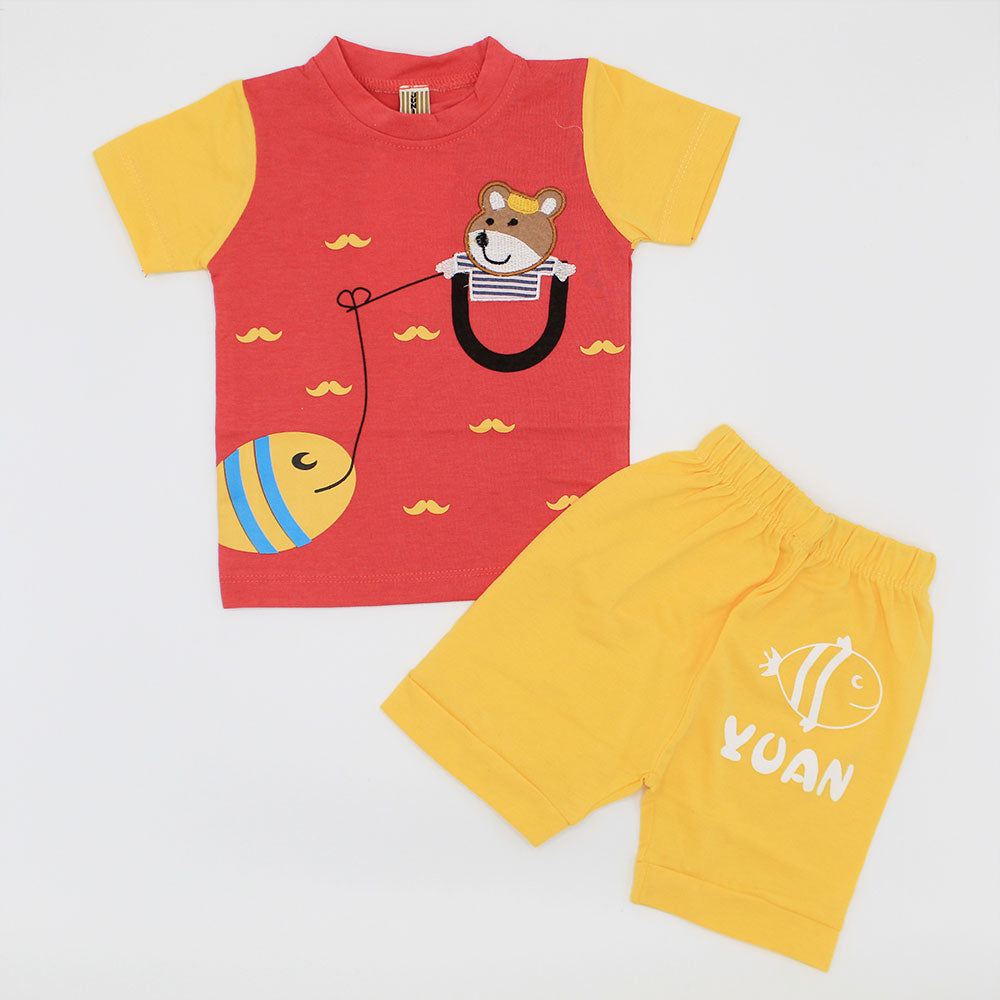 Baby Fishing Bear Dress for 3-9 Months