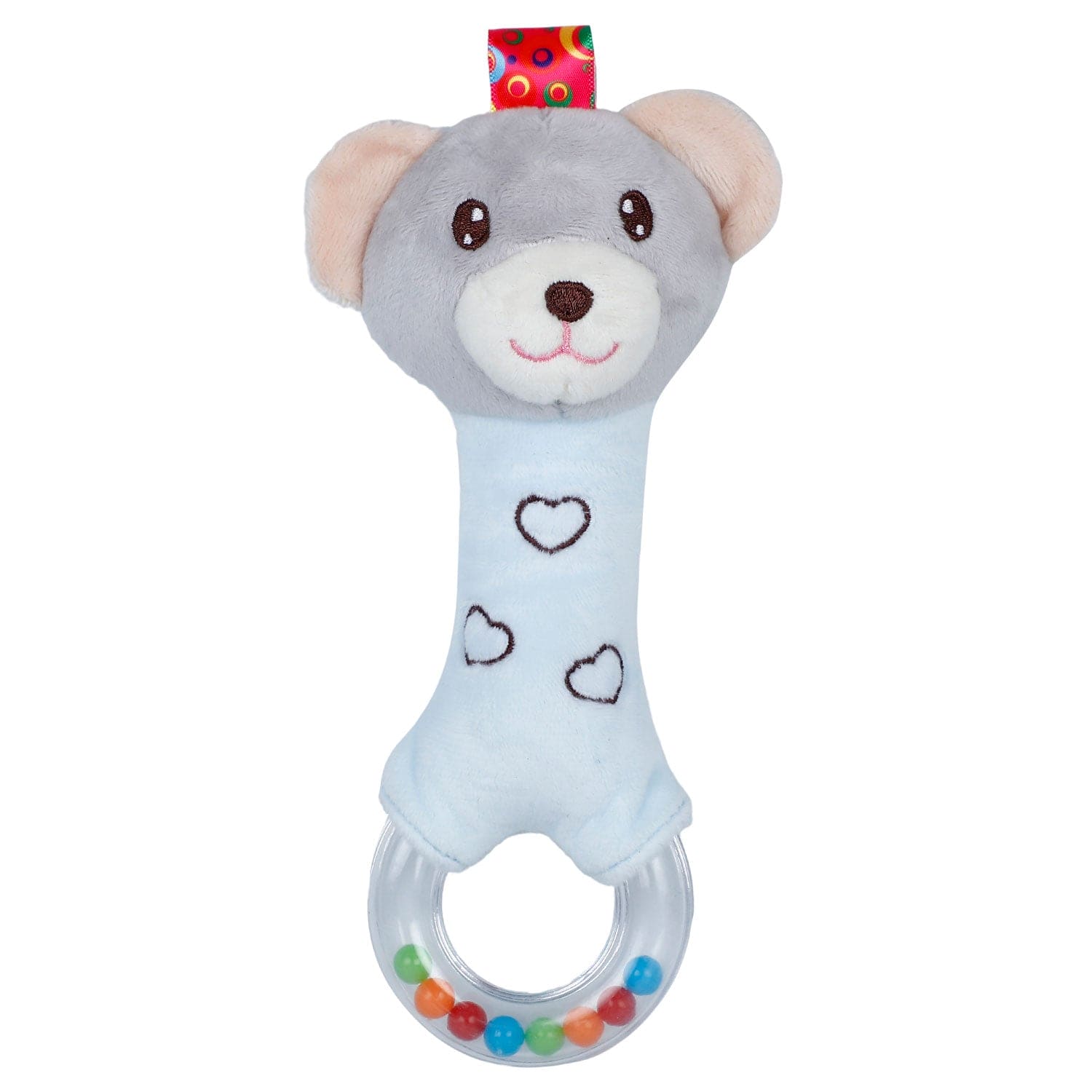 Imported Super Soft Bear Soft Toy Squeaker Sound Handheld Rattle Toy