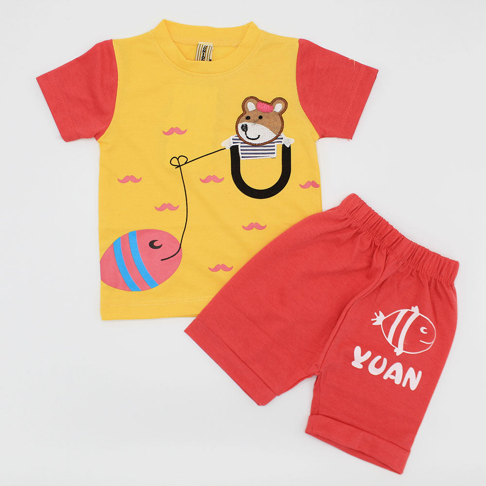 Baby Fishing Bear Dress for 3-9 Months