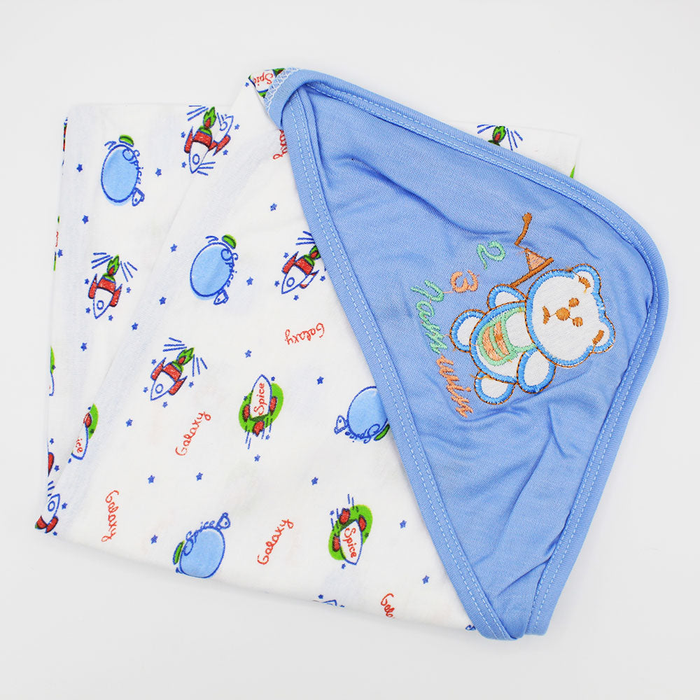 Newborn Baby Embroidered Bear Super Soft Wrapping Sheet