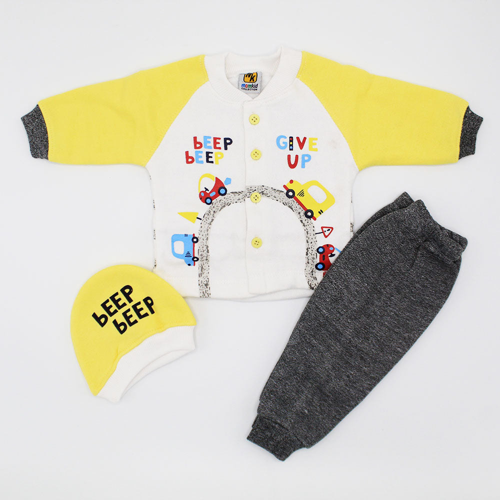 Newborn Baby Winter Beep Beep Car Dress for 0-3 Months