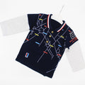 Baby Collar Front Button Style Long Sleeve Dual Colored Pullover Shirt for 9 Months - 3.5 Years