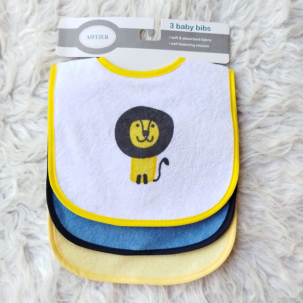 Imported Baby Cute Pack of 3 Character Waterproof Bibs